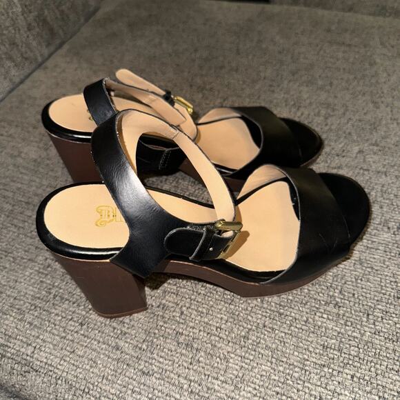 Brash Chunky Platform Heel Sandals Women's 7.5 Black Brown Ankle Straps Shoes - Picture 4 of 8